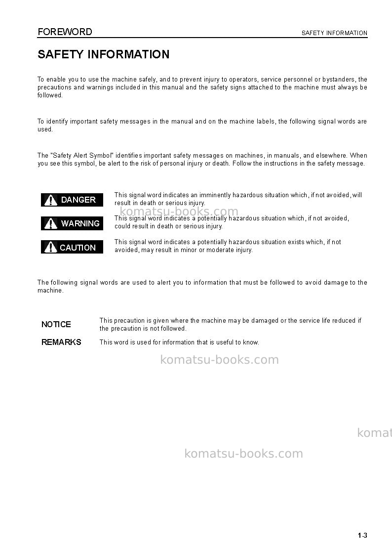 Komatsu d155ax-6jpn-for eu Operation manual cover Page 5 Komatsu d155ax-6jpn-for eu Operation manual cover Page 5