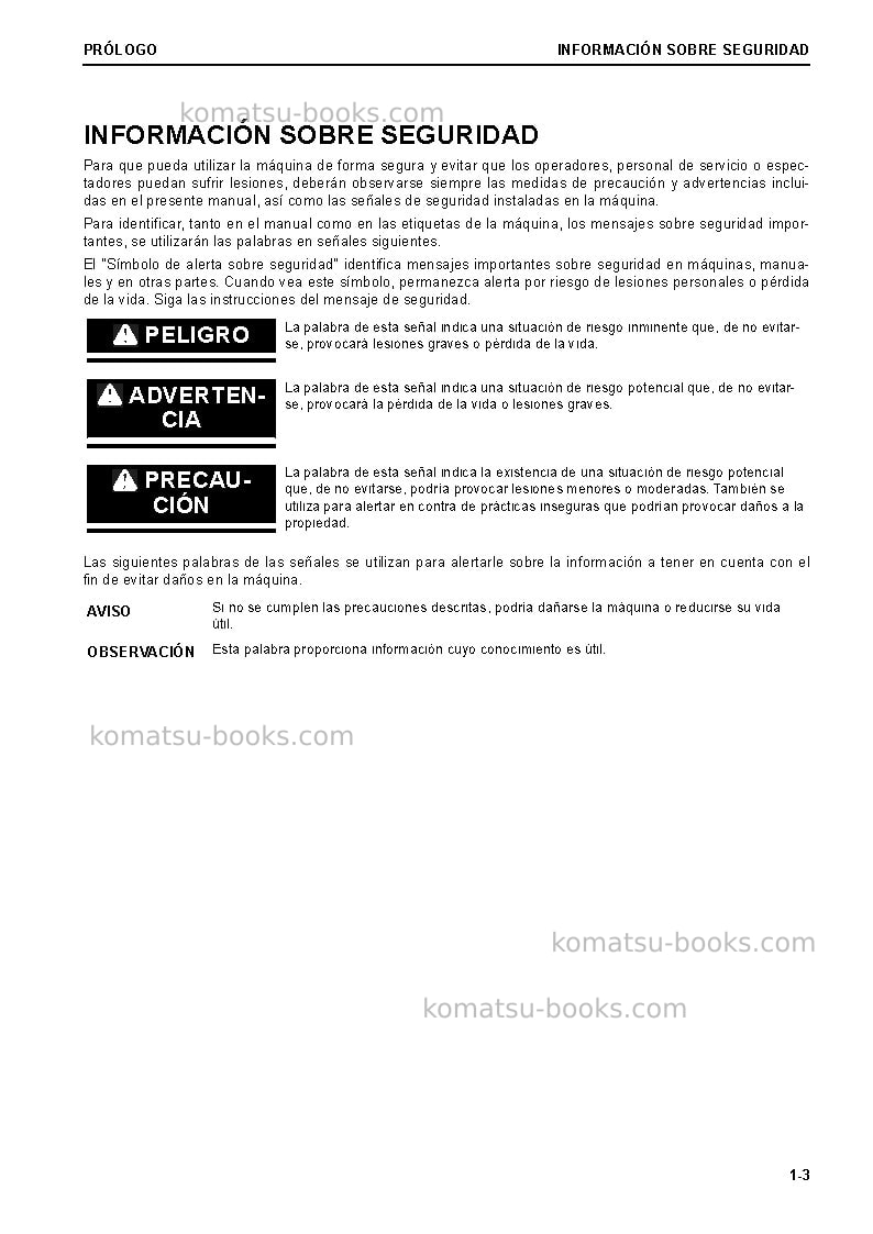 Komatsu d85ex-18jpn Manual de operación cover Page 5 Komatsu d85ex-18jpn Manual de operación cover Page 5