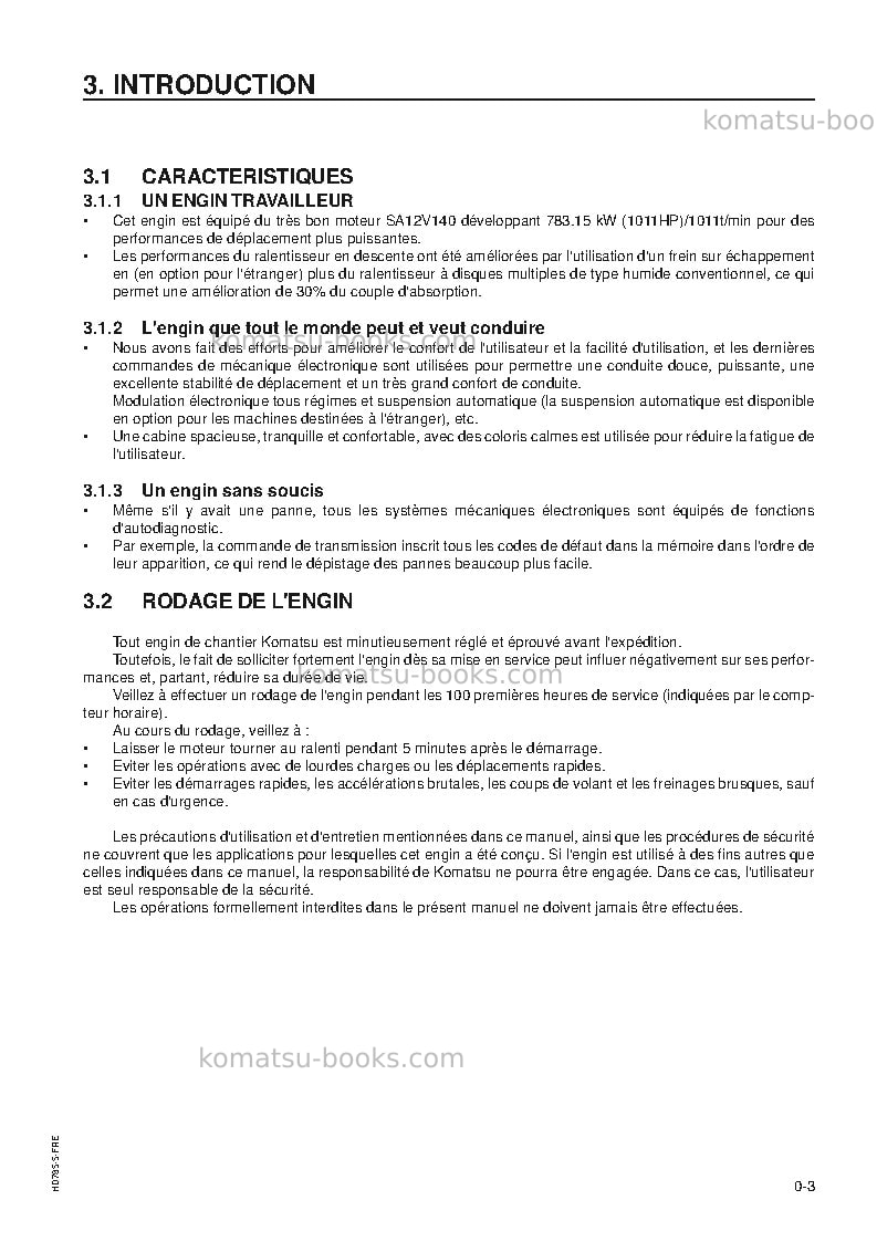 Komatsu hd785-5jpn Manuel d'utilisation couverture Page 5 Komatsu hd785-5jpn Manuel d'utilisation couverture Page 5
