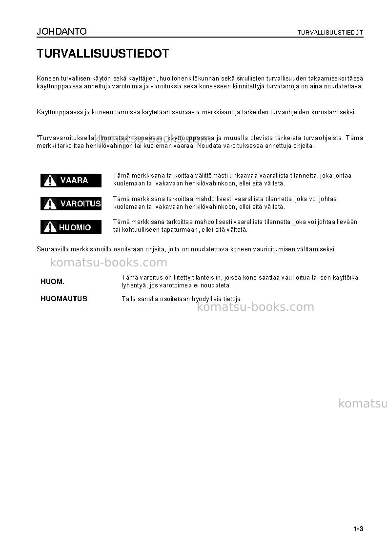 Komatsu pc2000-8jpn Operation manual cover Page 5