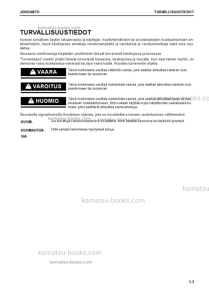 Komatsu hm400-5jpn Operation manual cover Page 5