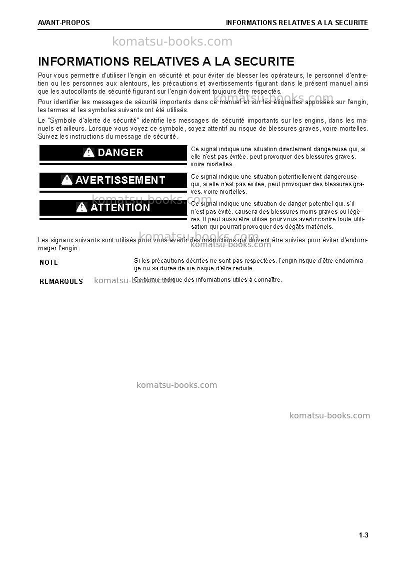 Komatsu hm400-5jpn Manuel d'utilisation couverture Page 5