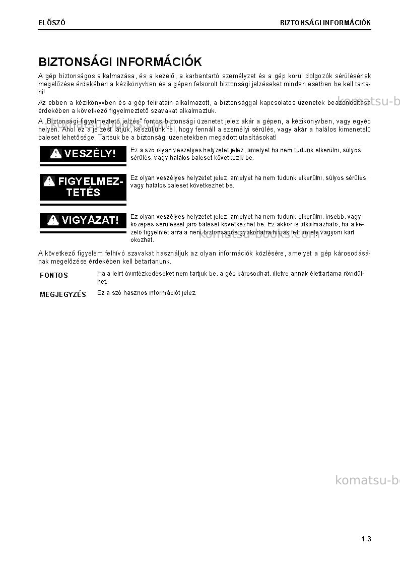 Komatsu d61ex-24jpn Operation manual cover Page 5
