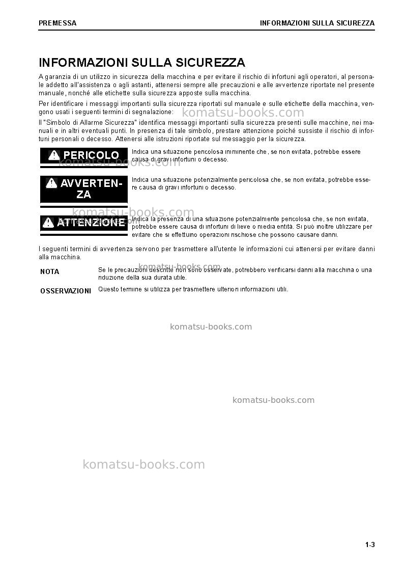 Komatsu hm300-5jpn Manuale operativo copertina Pagina 5 Komatsu hm300-5jpn Manuale operativo copertina Pagina 5