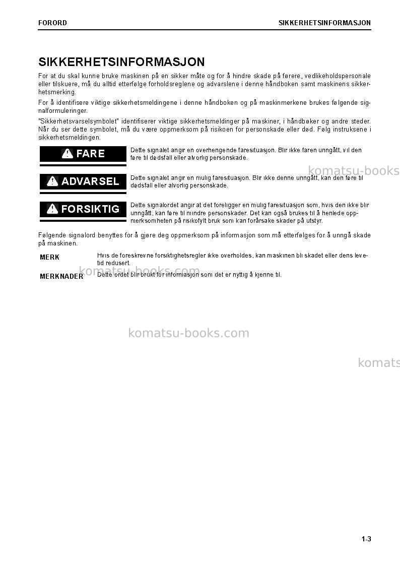 Komatsu d85px-18jpn Operation manual cover Page 5 Komatsu d85px-18jpn Operation manual cover Page 5