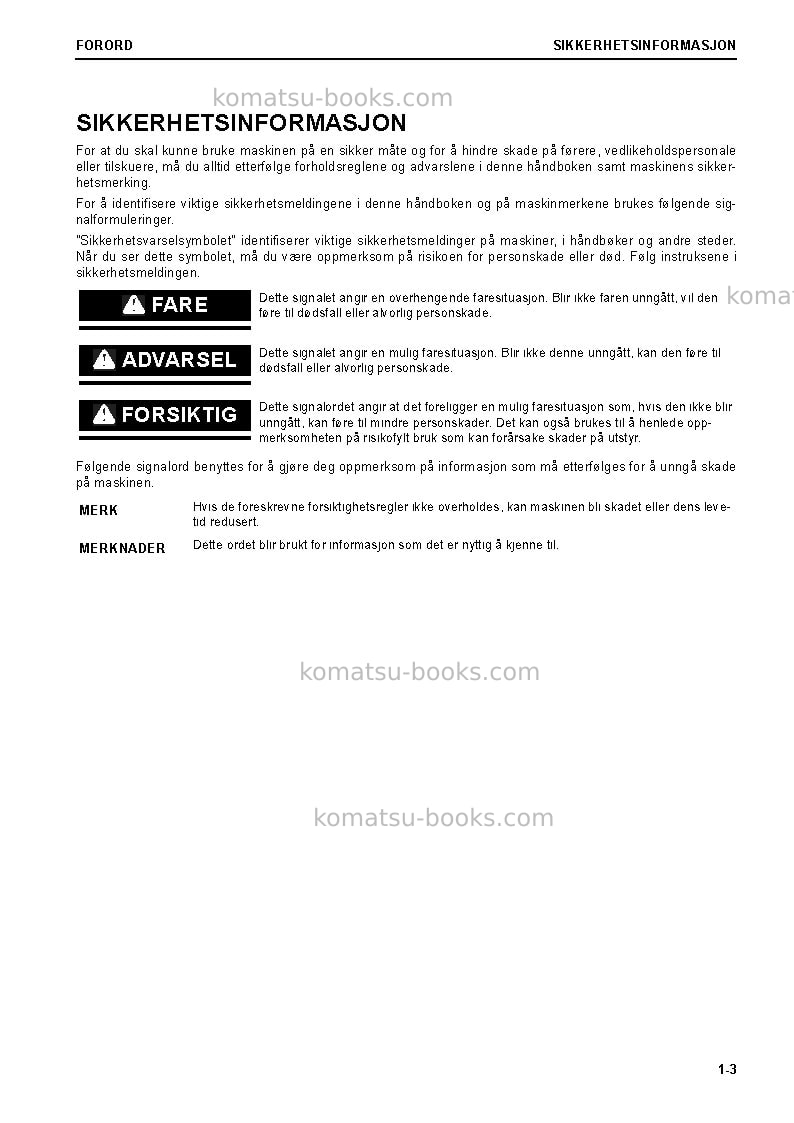 Komatsu hm300-5jpn Operation manual cover Page 5