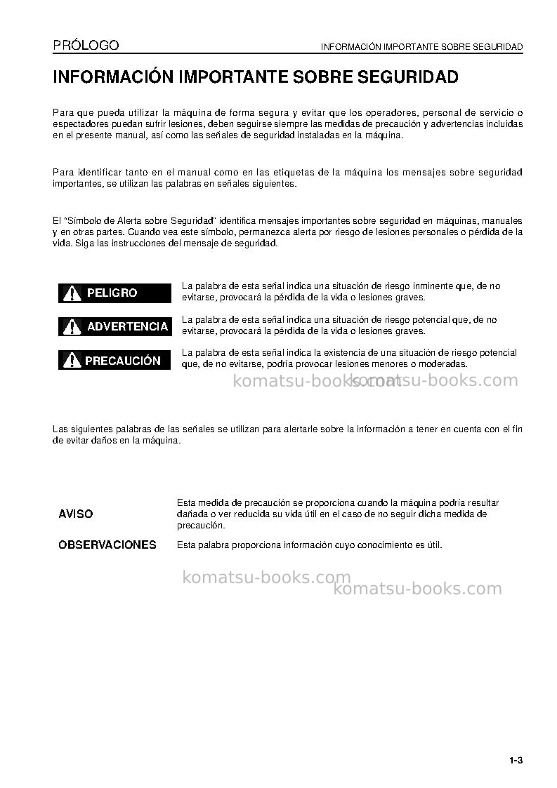 Komatsu d85px-15jpn-e0 Manual de operación cover Page 5