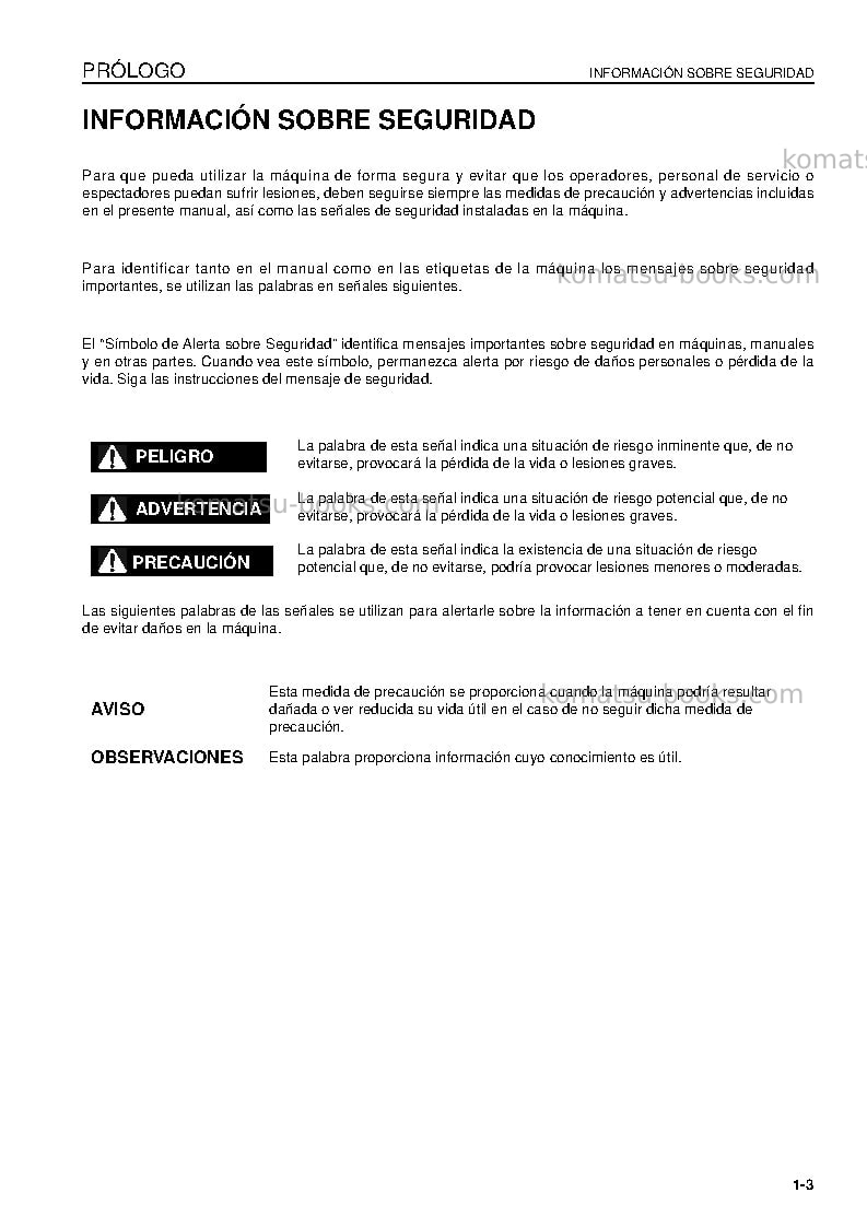 Komatsu d155ax-6jpn-for eu Manual de operación cover Page 5 Komatsu d155ax-6jpn-for eu Manual de operación cover Page 5