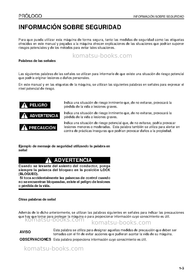 Komatsu d375a-5jpn-e0 Manual de operación cover Page 5