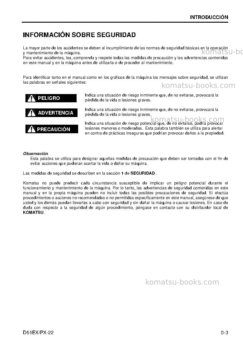 Komatsu d51ex-22bra Manual de operación cover Page 5 Komatsu d51ex-22bra Manual de operación cover Page 5