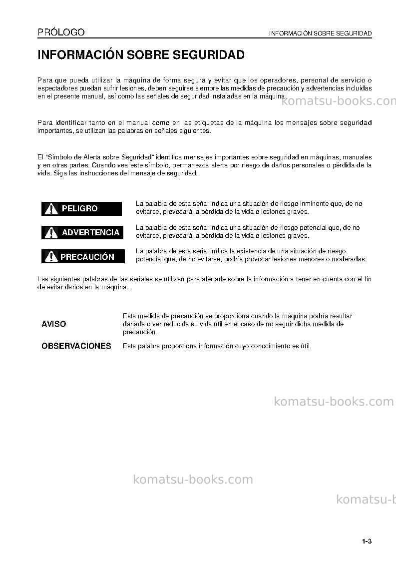 Komatsu d155ax-6jpn-for eu Manual de operación cover Page 5