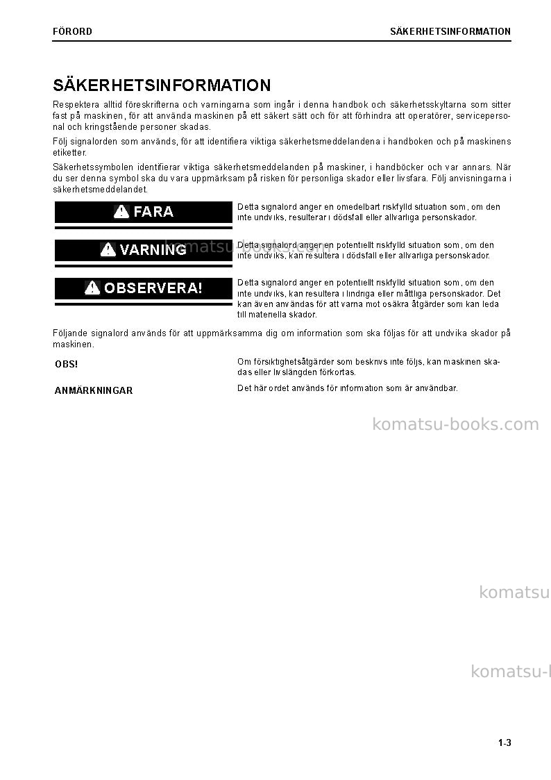 Komatsu hm400-5jpn Operation manual cover Page 5 Komatsu hm400-5jpn Operation manual cover Page 5