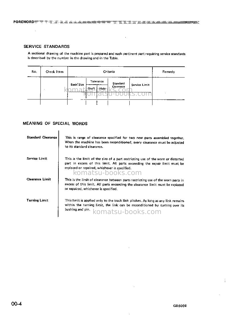 Komatsu gd500r-1jpn Repair & maintenance cover Page 5 Komatsu gd500r-1jpn Repair & maintenance cover Page 5