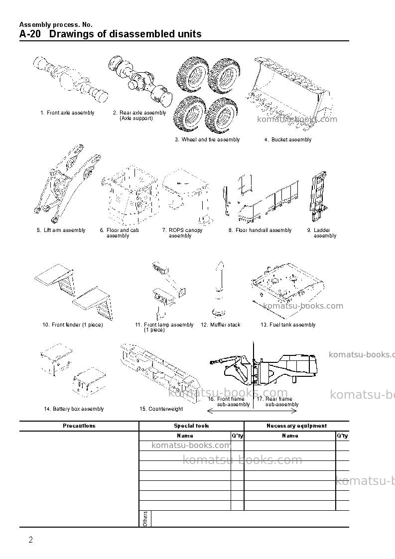 Komatsu wa800-3jpn Field assembly manual cover Page 5 Komatsu wa800-3jpn Field assembly manual cover Page 5