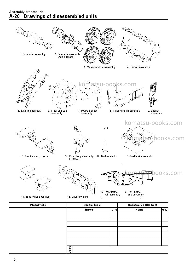 Komatsu wa900-3jpn Field assembly manual cover Page 5 Komatsu wa900-3jpn Field assembly manual cover Page 5