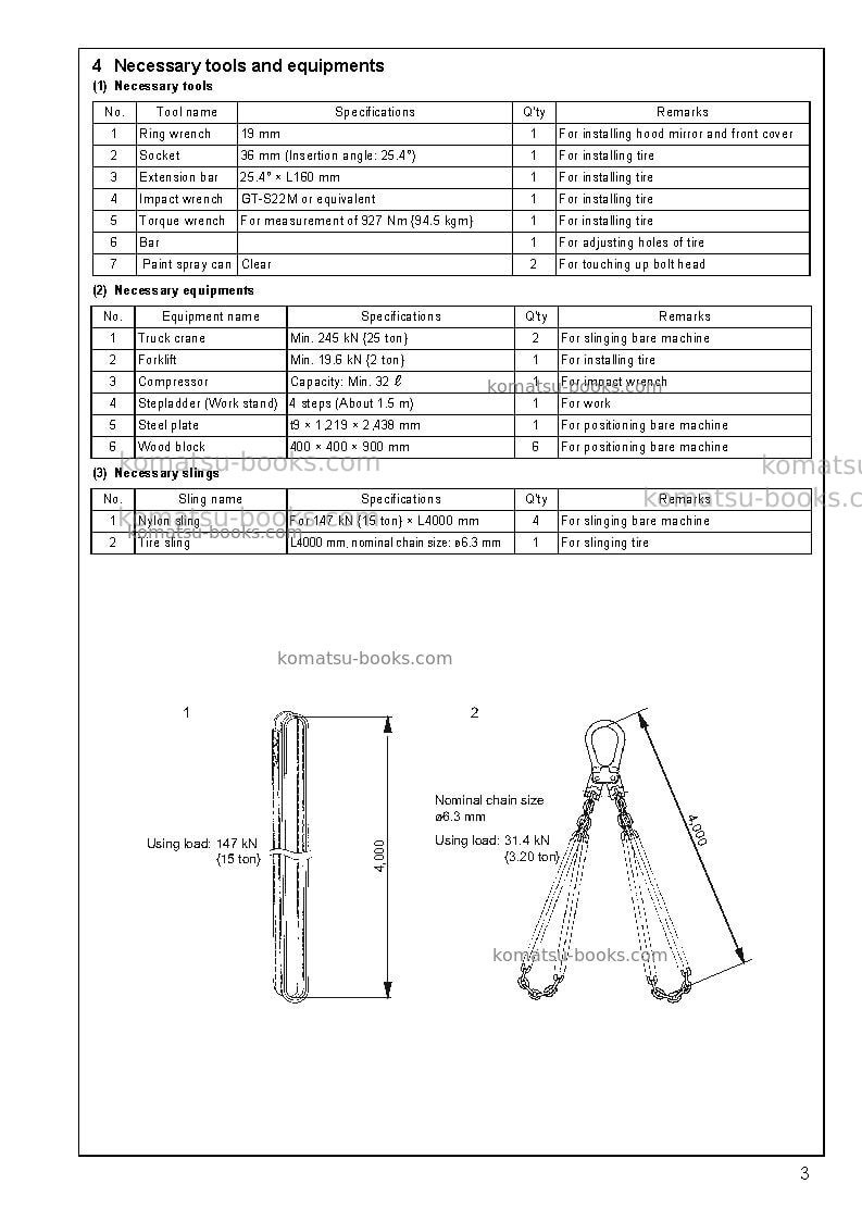 Komatsu hm400-1usa-l Field assembly manual cover Page 5 Komatsu hm400-1usa-l Field assembly manual cover Page 5