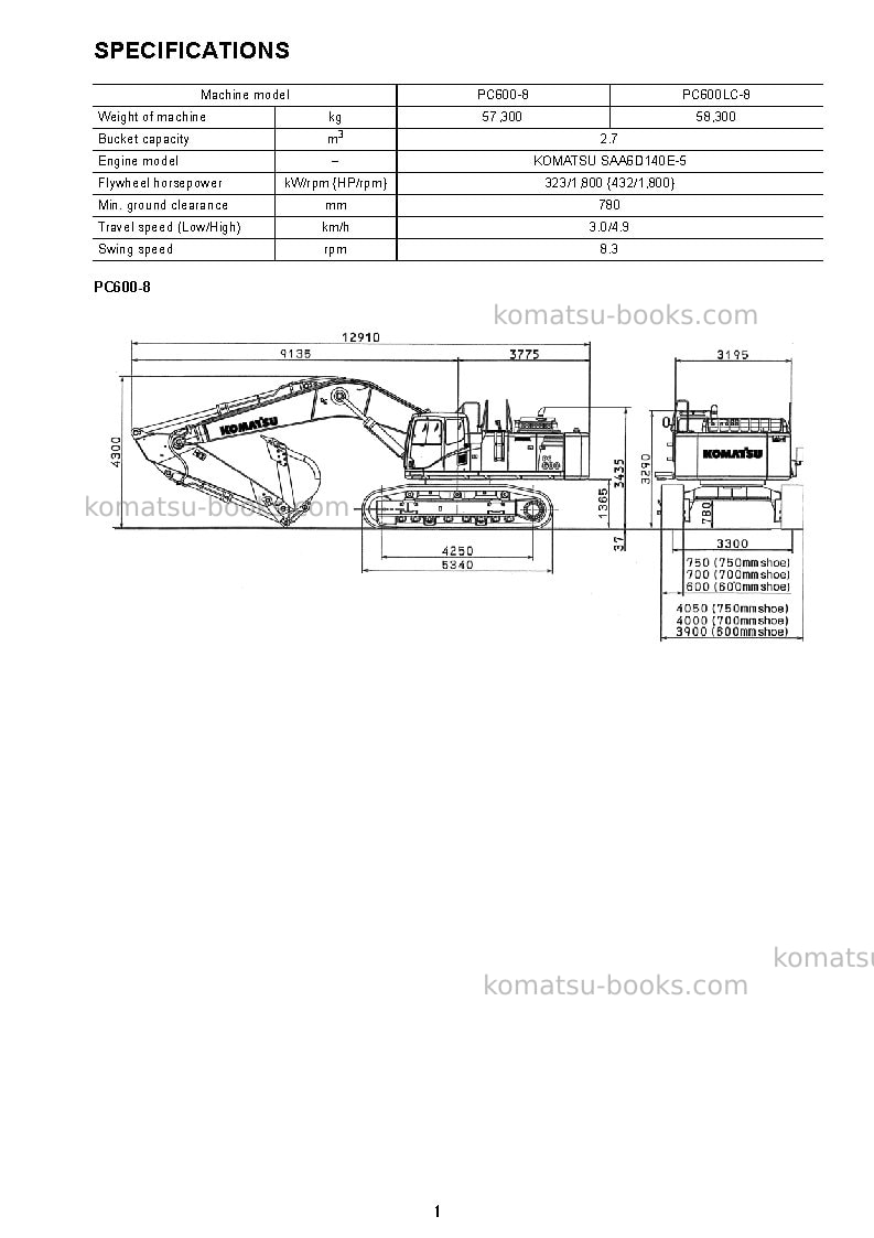 Komatsu pc600-8jpn Field assembly manual cover Page 5 Komatsu pc600-8jpn Field assembly manual cover Page 5