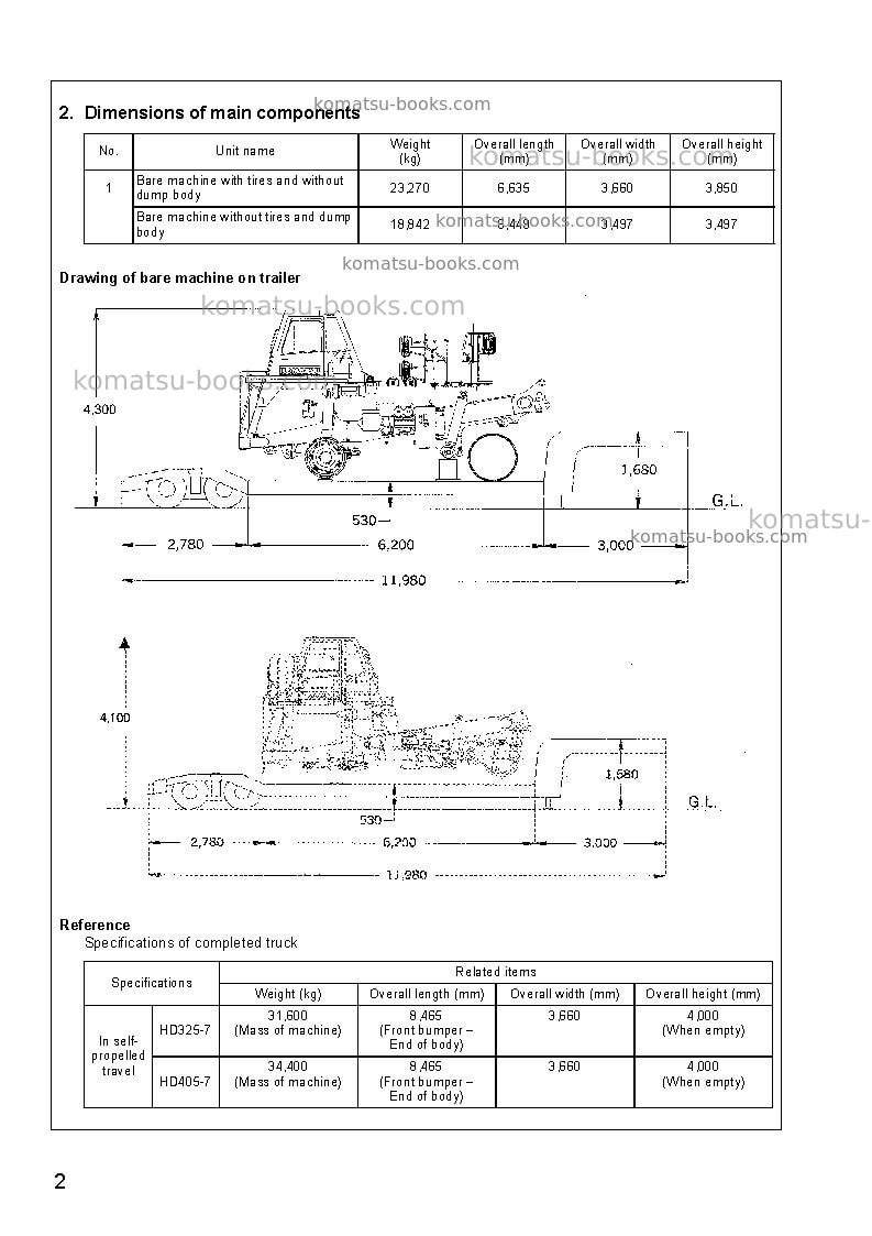 Komatsu hd325-7jpn Field assembly manual cover Page 5 Komatsu hd325-7jpn Field assembly manual cover Page 5