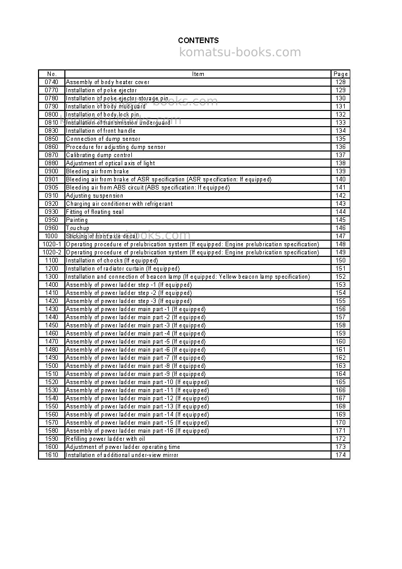 Komatsu hd785-7ind-50c degree m/c spec Field assembly manual cover Page 5