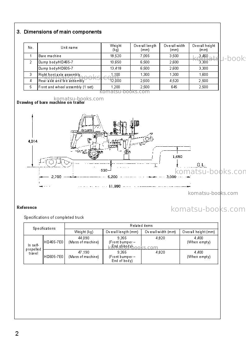 Komatsu hd605-7jpn-r Field assembly manual cover Page 5
