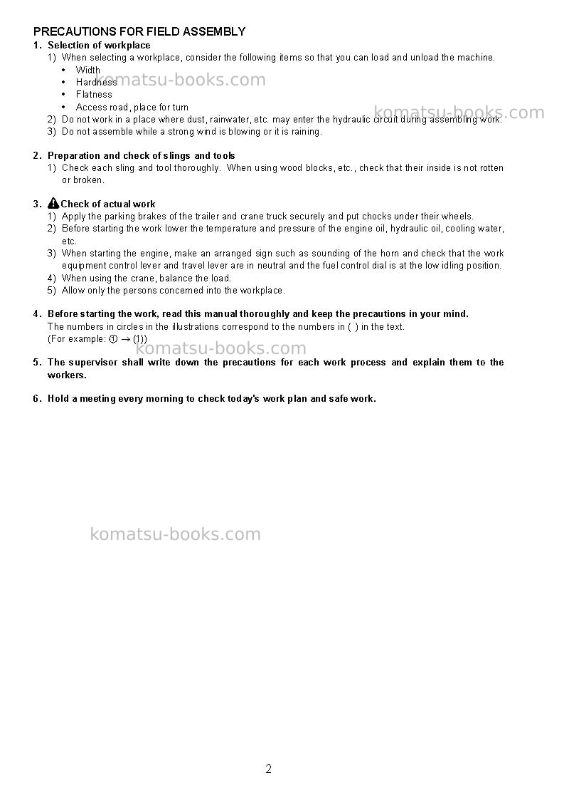 Komatsu br380jg-1jpn-e0 Field assembly manual cover Page 5 Komatsu br380jg-1jpn-e0 Field assembly manual cover Page 5