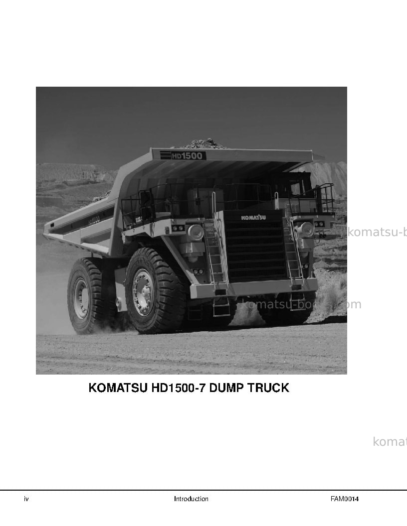 Komatsu hd1500-7jpn Field assembly manual cover Page 5