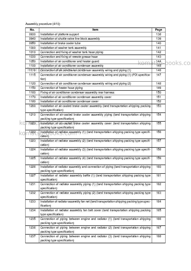 Komatsu wa1200-6jpn Field assembly manual cover Page 5 Komatsu wa1200-6jpn Field assembly manual cover Page 5