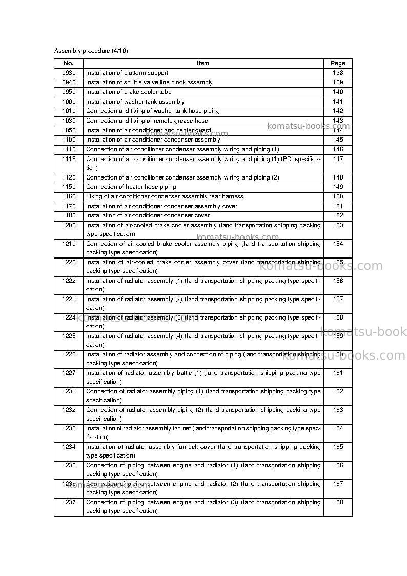 Komatsu wa1200-6jpn Field assembly manual cover Page 5 Komatsu wa1200-6jpn Field assembly manual cover Page 5