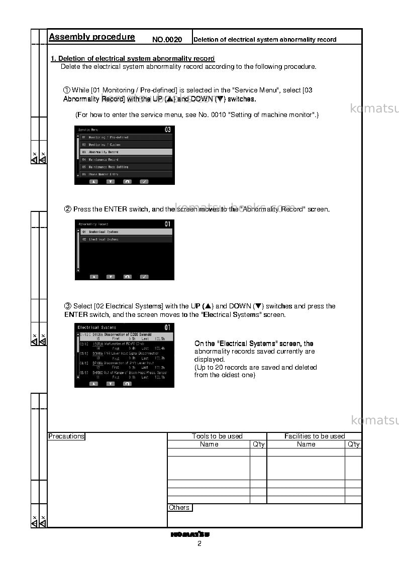 Komatsu hd465-7deu-tier3 Field assembly manual cover Page 5 Komatsu hd465-7deu-tier3 Field assembly manual cover Page 5