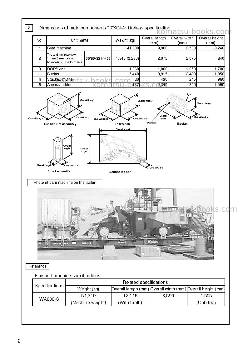 Komatsu wa600-8jpn Field assembly manual cover Page 5