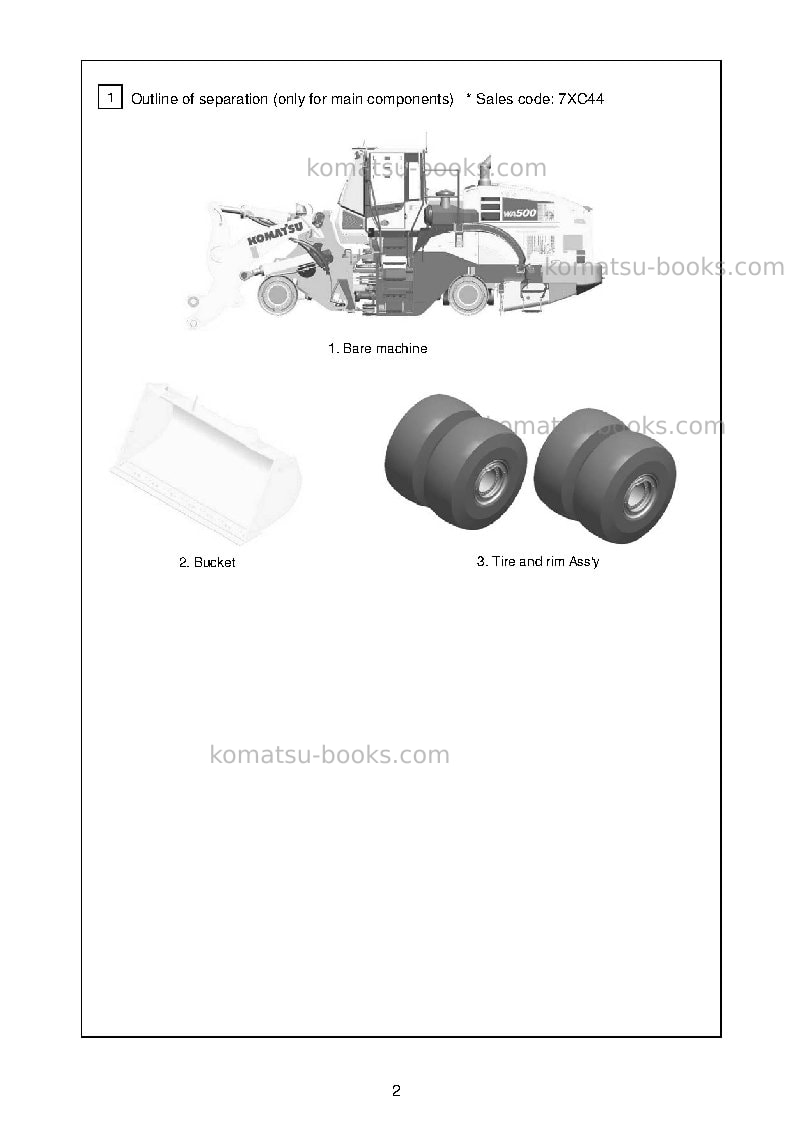 Komatsu wa500-8jpn Field assembly manual cover Page 5 Komatsu wa500-8jpn Field assembly manual cover Page 5