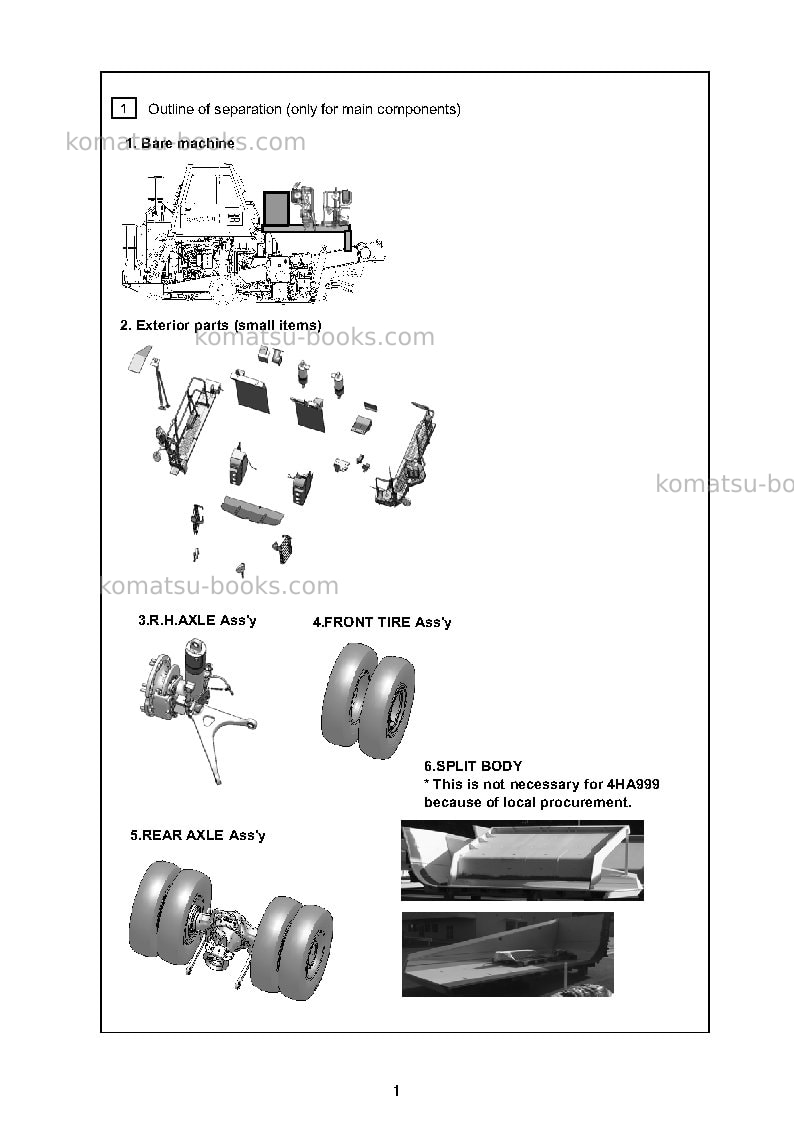 Komatsu hd405-8jpn Field assembly manual cover Page 5