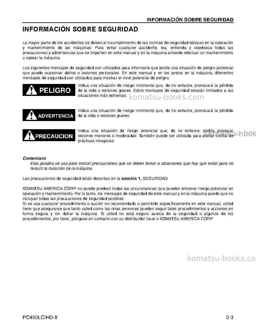 Komatsu pc450lc-8usa Manual de operación cover Page 5