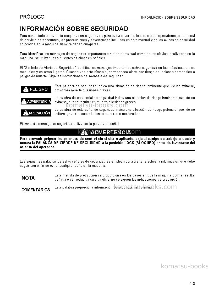 Komatsu pc200-8bra Manual de operación cover Page 5 Komatsu pc200-8bra Manual de operación cover Page 5