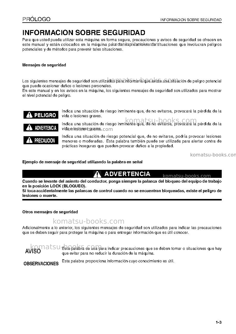 Komatsu wa500-6jpn Manual de operación cover Page 5