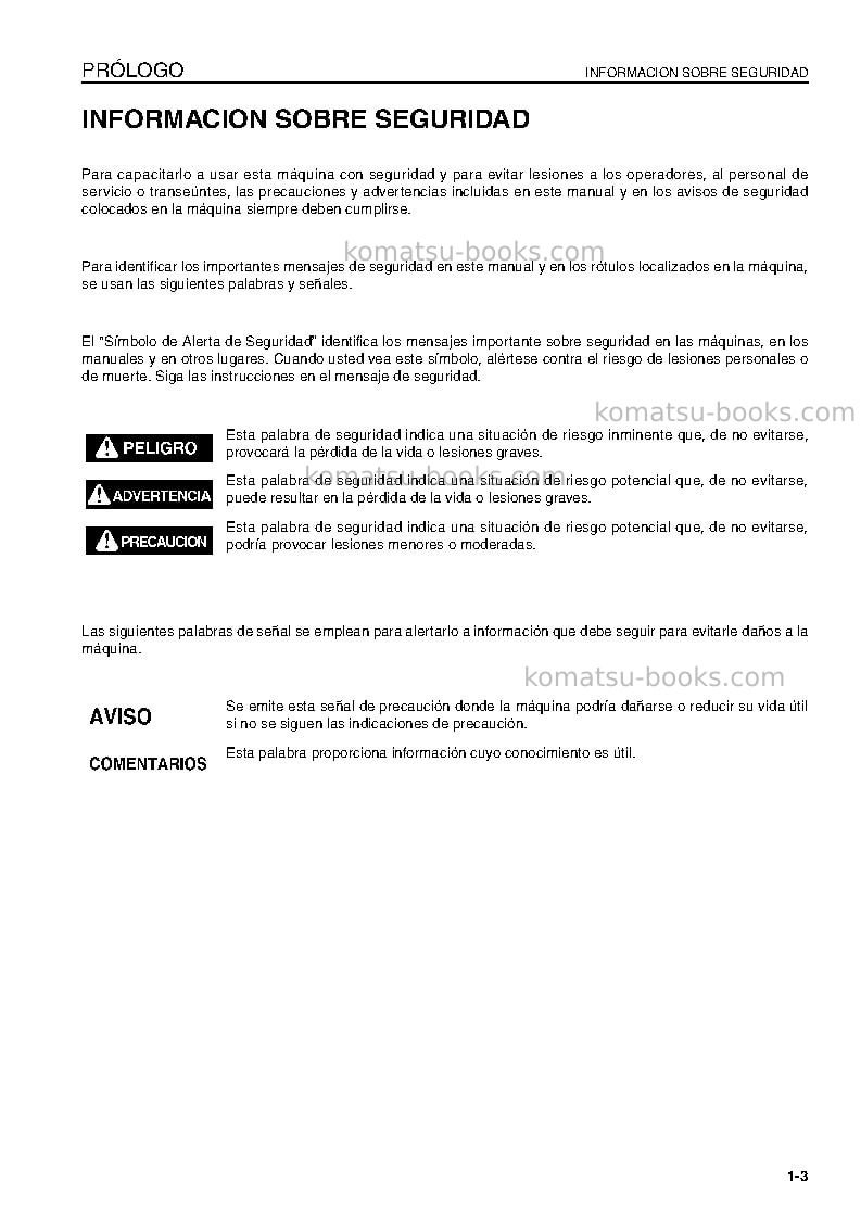 Komatsu gd675-3jpn-e0 Manual de operación cover Page 5