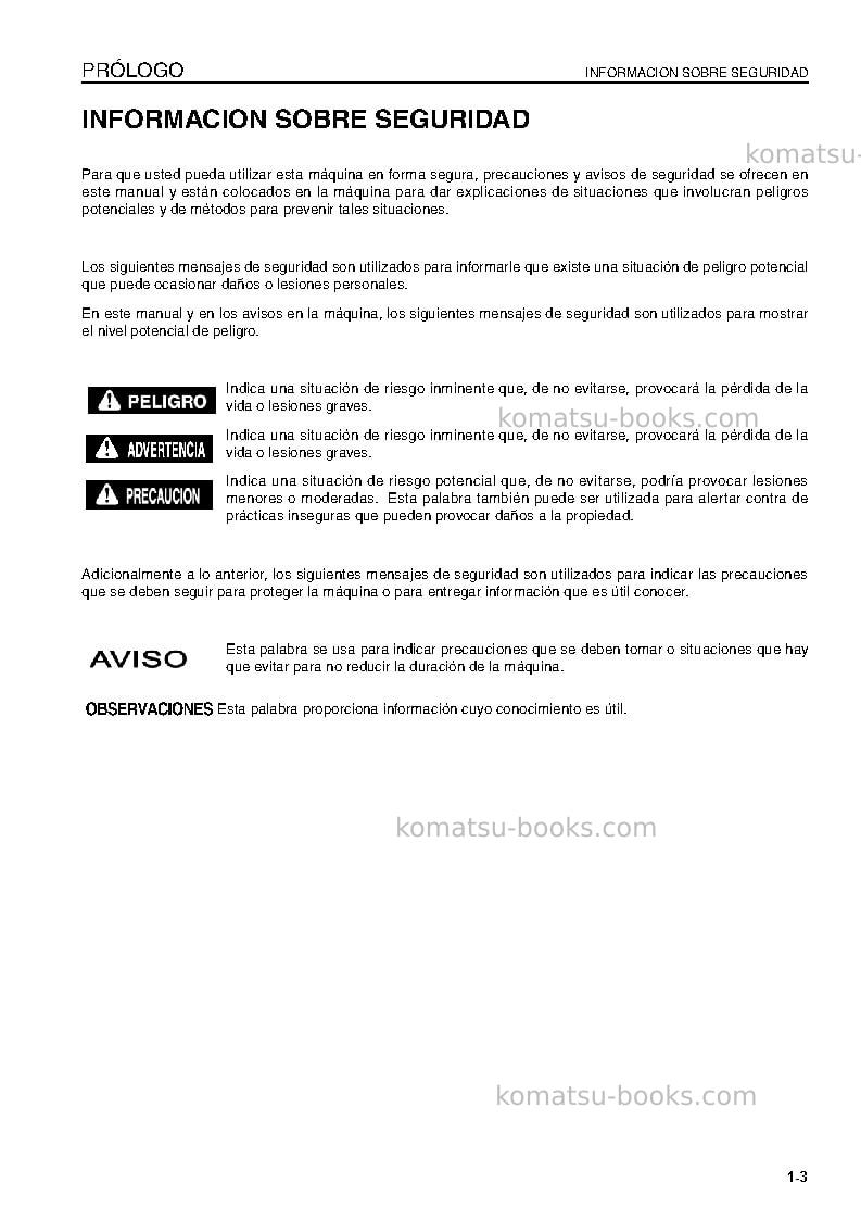 Komatsu wa200-6jpn Manual de operación cover Page 5 Komatsu wa200-6jpn Manual de operación cover Page 5