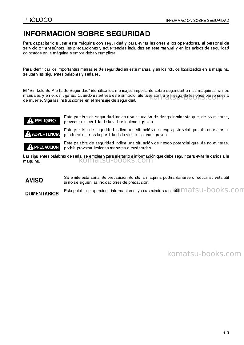 Komatsu d155ax-6jpn Manual de operación cover Page 5 Komatsu d155ax-6jpn Manual de operación cover Page 5