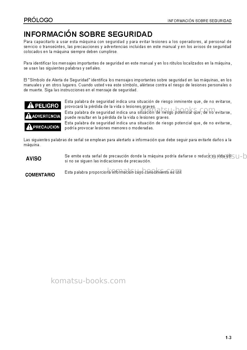 Komatsu gd555-5jpn Manual de operación cover Page 5 Komatsu gd555-5jpn Manual de operación cover Page 5