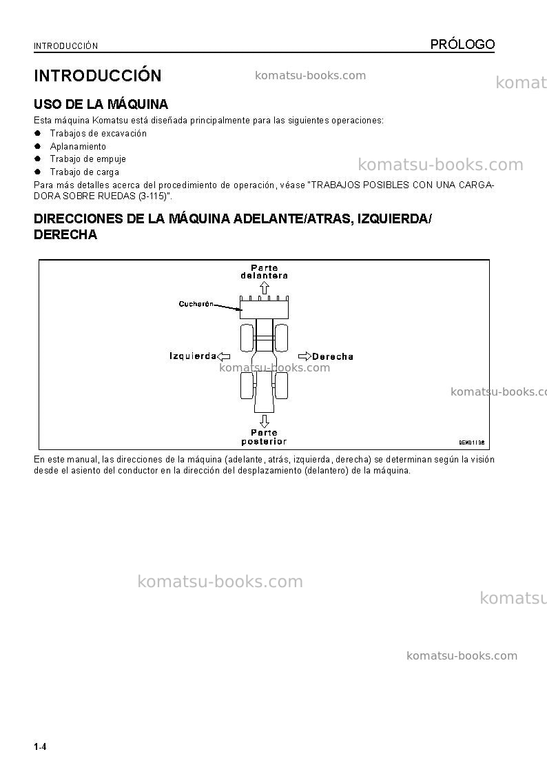 Komatsu wa800-3jpn-e0 Manual de operación cover Page 5 Komatsu wa800-3jpn-e0 Manual de operación cover Page 5