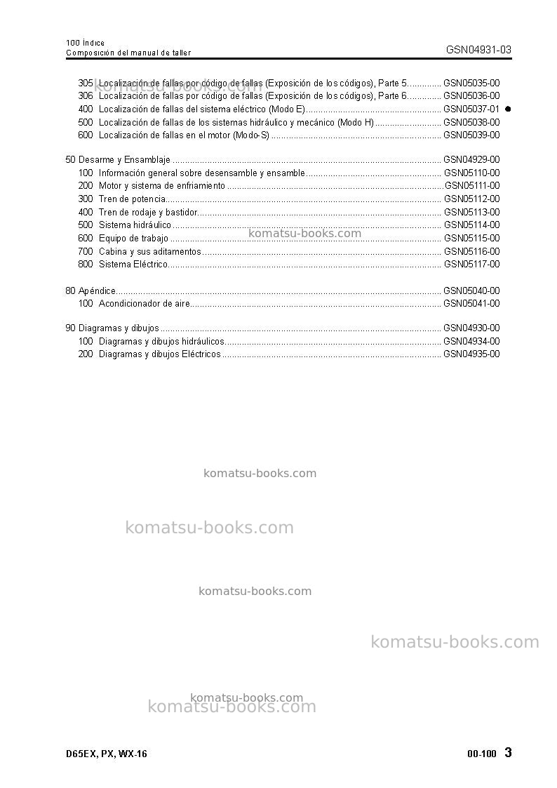 Komatsu d65ex-16jpn Reparación y mantenimiento cover Page 5 Komatsu d65ex-16jpn Reparación y mantenimiento cover Page 5