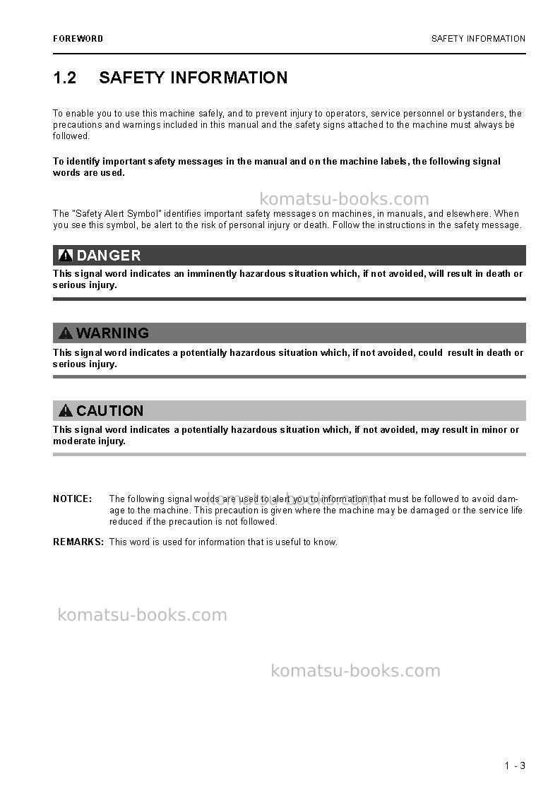 Komatsu pc3000-6deu Operation manual cover Page 5 Komatsu pc3000-6deu Operation manual cover Page 5