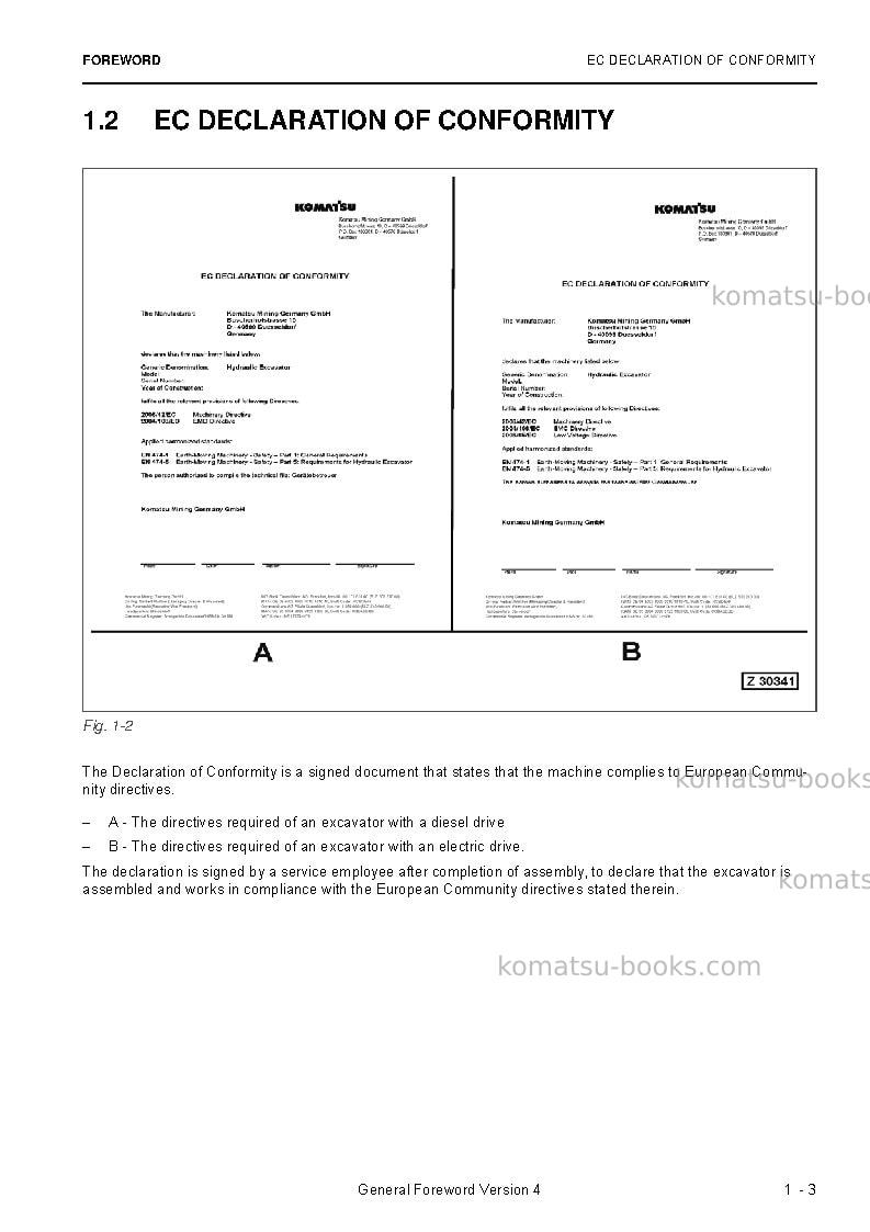 Komatsu pc3000e-6deu Operation manual cover Page 5 Komatsu pc3000e-6deu Operation manual cover Page 5