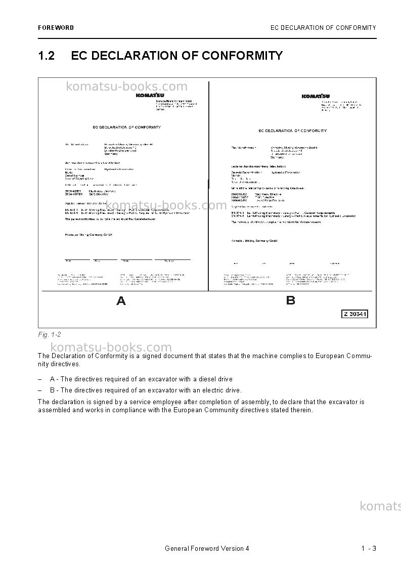 Komatsu pc3000-6deu Operation manual cover Page 5 Komatsu pc3000-6deu Operation manual cover Page 5