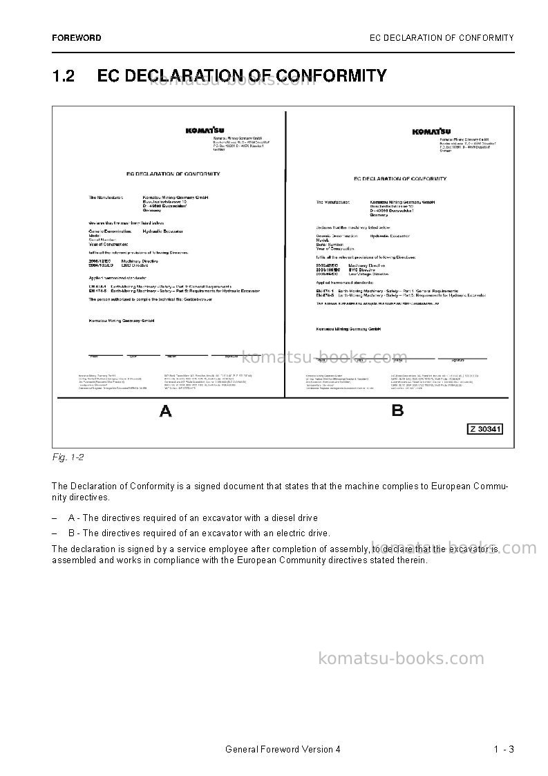 Komatsu pc3000-6deu Operation manual cover Page 5