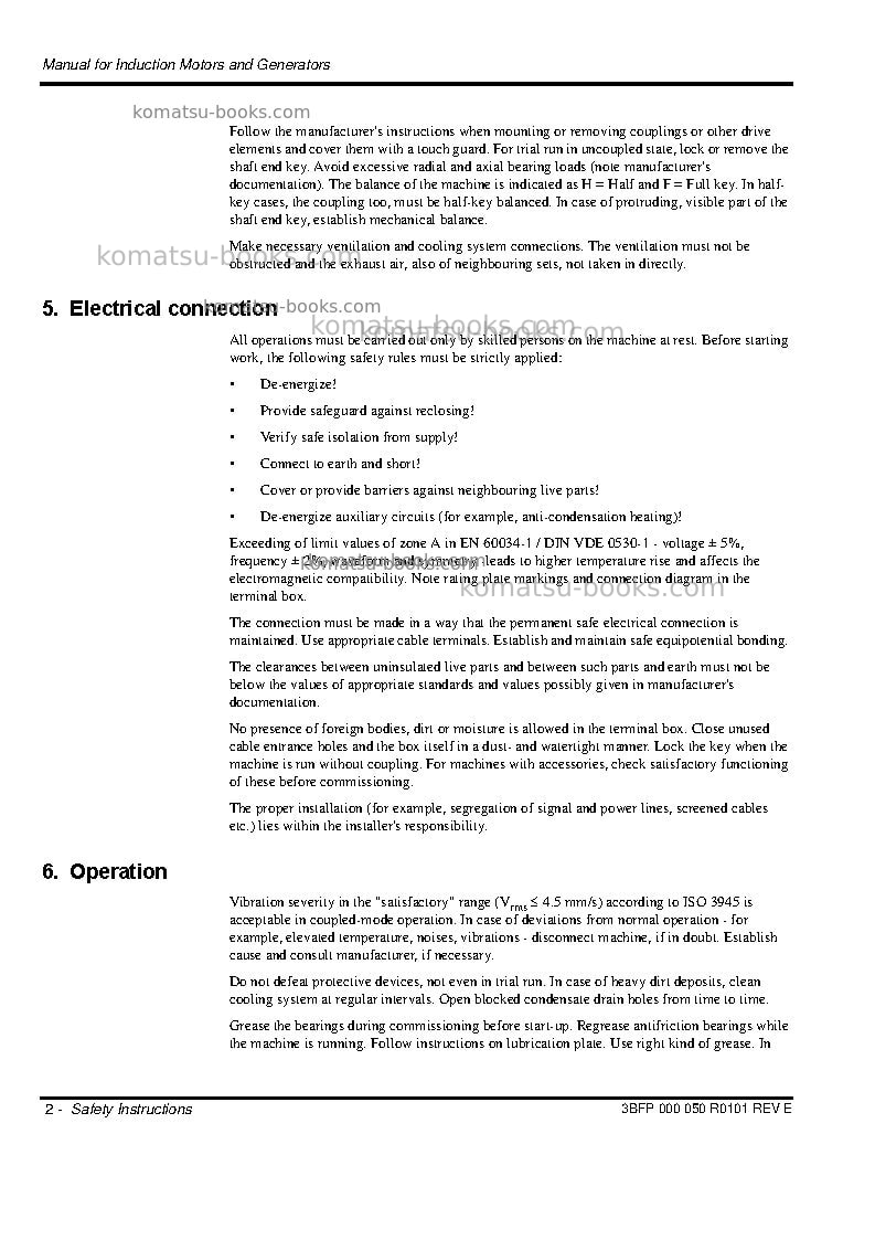 Komatsu pc3000e-6deu Operation manual cover Page 5 Komatsu pc3000e-6deu Operation manual cover Page 5