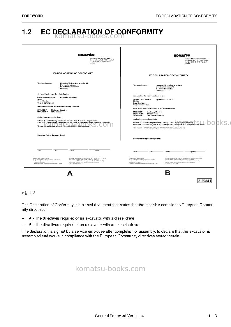 Komatsu pc3000-6deu Operation manual cover Page 5