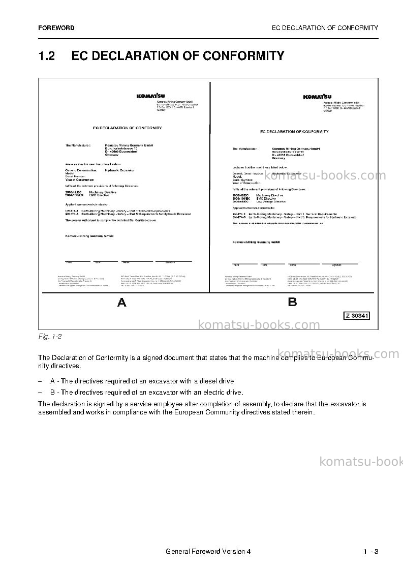Komatsu pc3000-6deu Operation manual cover Page 5