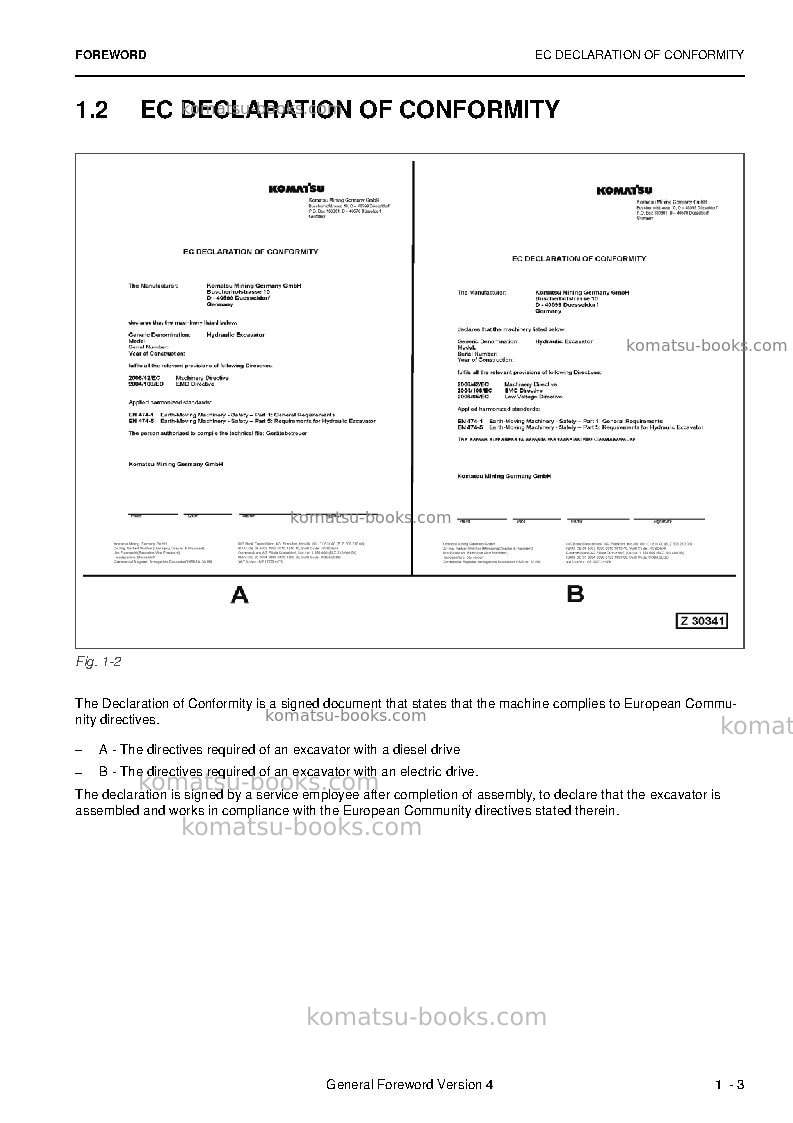 Komatsu pc3000e-6deu Operation manual cover Page 5 Komatsu pc3000e-6deu Operation manual cover Page 5