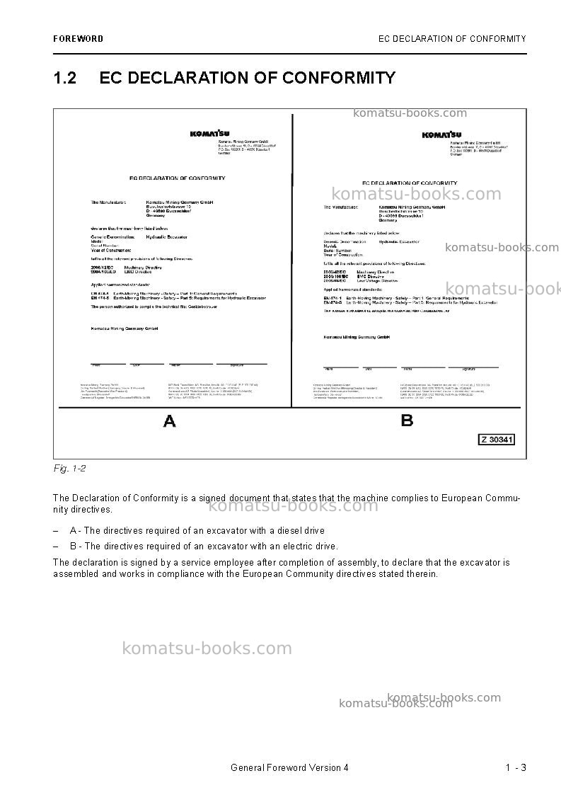 Komatsu pc3000-6deu Operation manual cover Page 5 Komatsu pc3000-6deu Operation manual cover Page 5